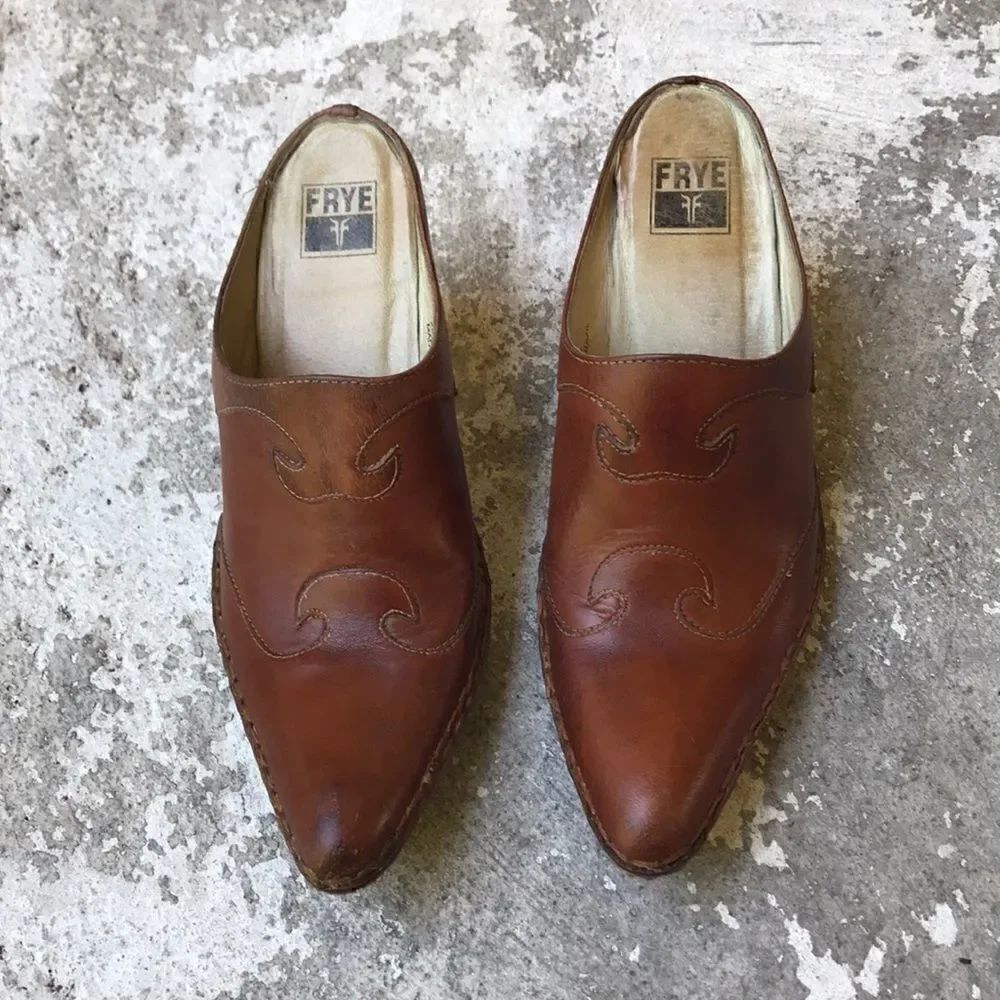 Frye  Leather Mules - Picture 1 of 5
